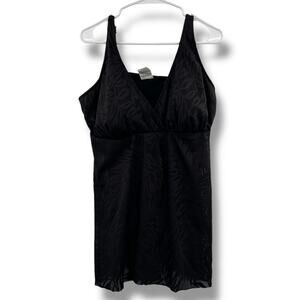 Swim Solutions Swimsuit Black Size 16 Sheer mesh Flyaway swim dress One Piece